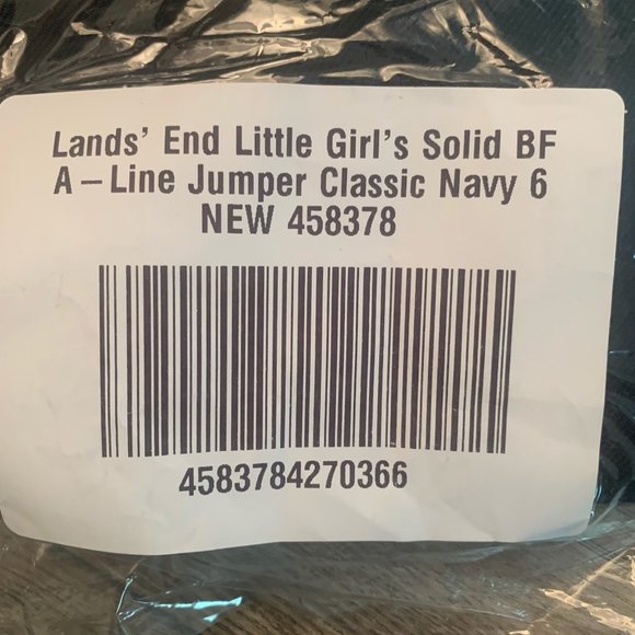 NWT LANDS' END LITTLE GIRL'S BUTTON FRONT A-LINE JUMPER CLASSIC NAVY 6 - Picture 10 of 11